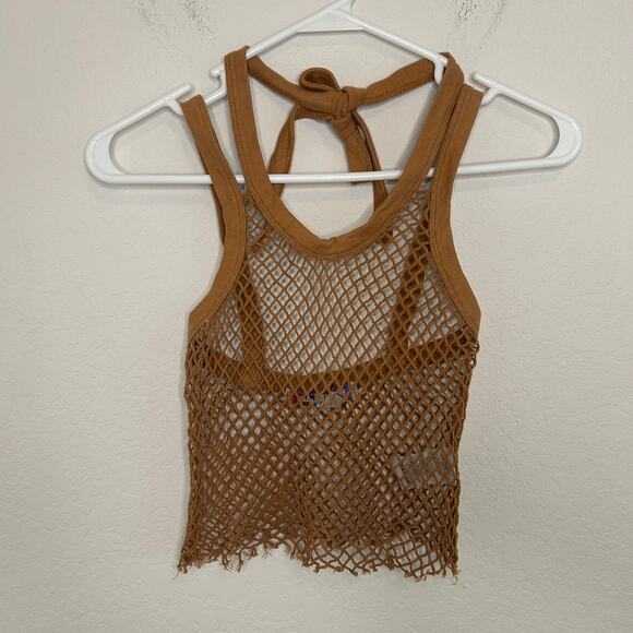 Urban Outfitters Caught Up Sheer Mesh Tank Top Sz S - Picture 1 of 5